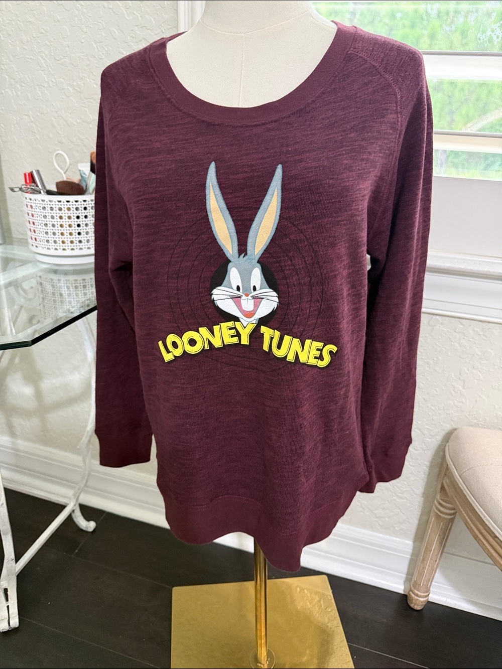 Warner Bros. Burgundy Looney Tunes Bugs Bunny Sweatshirt